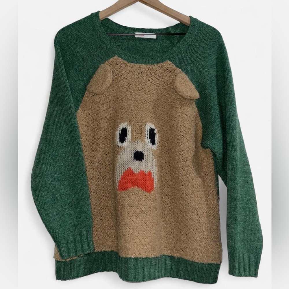 Green and Tan Ne-Net Bear Sweater
